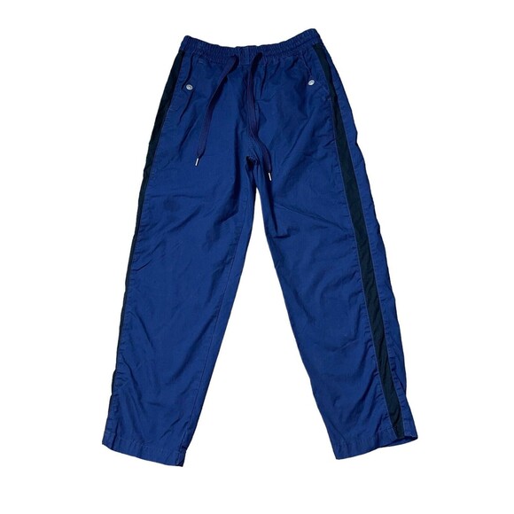 Maeve Anthropologie Women's Small Navy Tenley Twill Track Pants Side Stripes - Picture 2 of 10